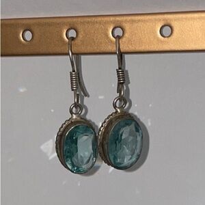 Elegant Silver and Blue Earrings